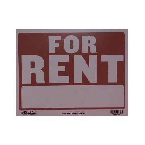 sign for rent 9 x 12in -- 24 per box