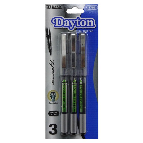 dayton black ink roller ball pen 3pc -- 24 per box