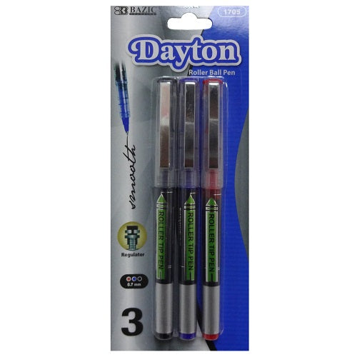 dayton asst ink roller ball pens 3pc -- 24 per box