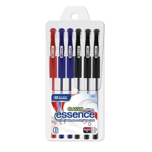 essence gel pens 6pc asst clrs -- 24 per box