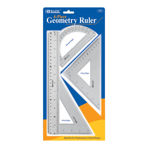 geometry ruler set 4pc -- 24 per box