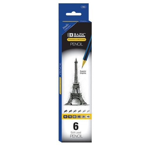 drawing sketching graphite pencils 6pc -- 24 per box