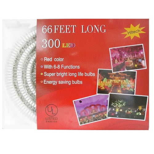 x- mas led red lights 300ct 66 ft long -- 24 per case