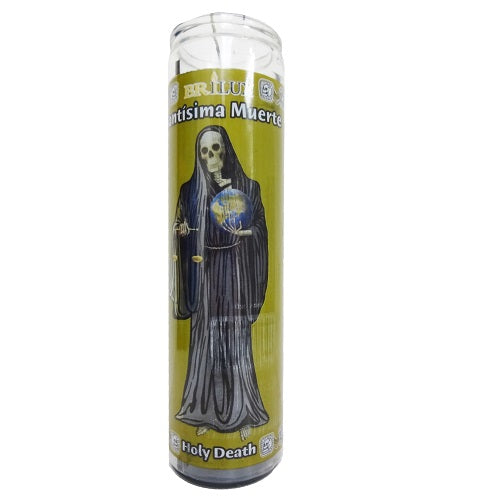 candle 8in santisima muerte black -- 12 per case