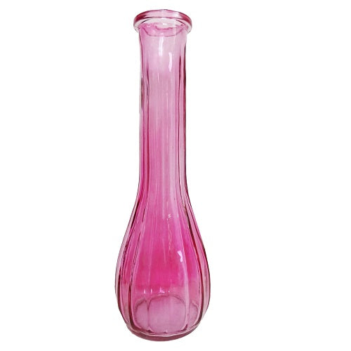 vase glass bud 9in pink -- 48 per case