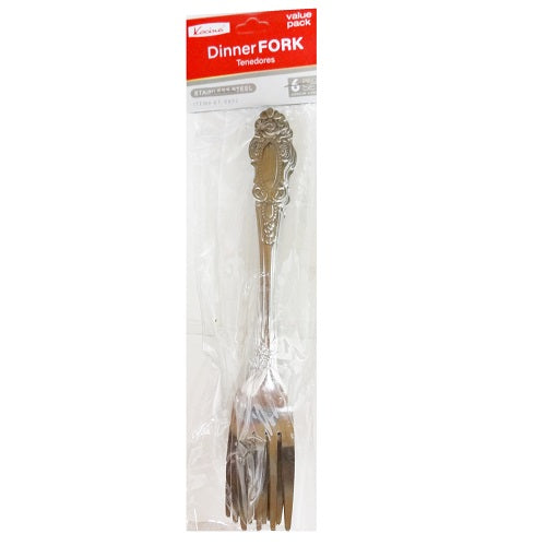 dinner forks 6pc stainless steel -- 48 per box