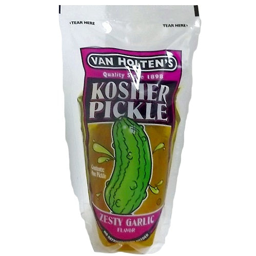 van holtens kosher pickle zesty garlic -- 12 per case