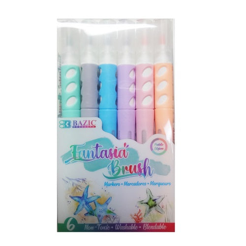 markers washable 6pk pastel -- 24 per box