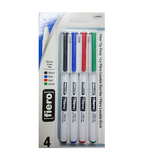 pens fine tip 4pk asst clrs -- 24 per box