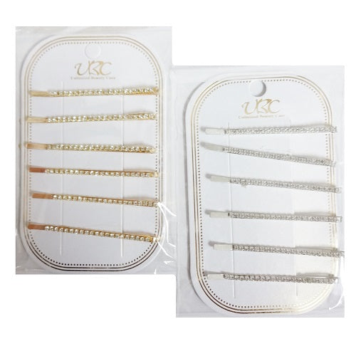 bobby pins lage 6pk gold silver -- 12 per box