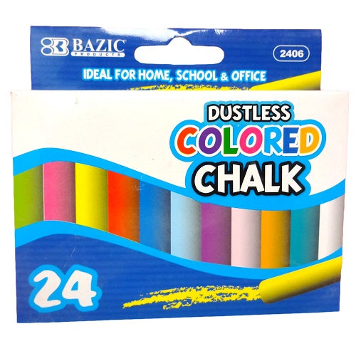 chalk asst clrs dustless 24ct -- 24 per case