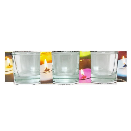 candle holder glass set 3pc -- 12 per case