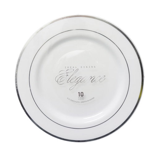 elegance plastic plates 10ct 10.25in -- 12 per case