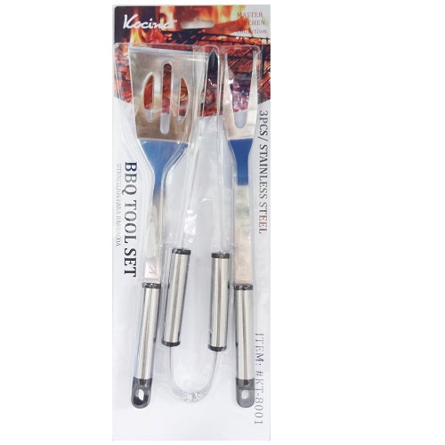 bbq tool set 3pk stainless steel -- 12 per box