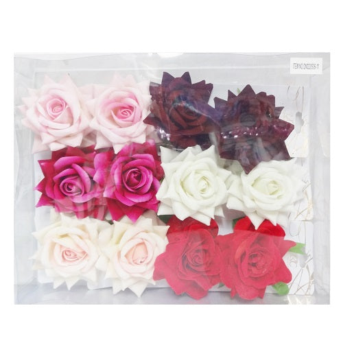 rose head clip on md asst clrs -- 12 per box